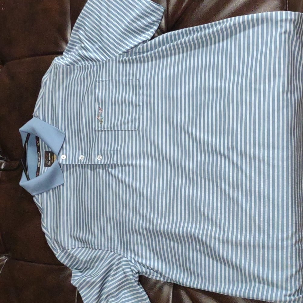 Greg Norman dry fit golf polo.